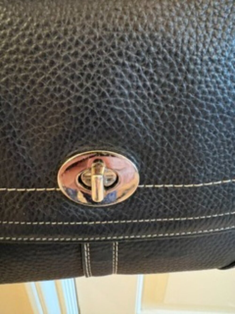 Coach F13957 Black Pebbled Leather Turnlock Flap Shoulder Crossbody Bag - Picture 10 of 10